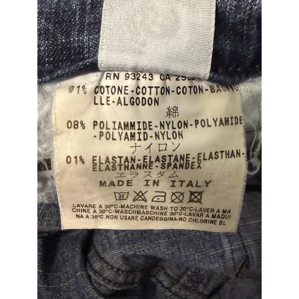 Diesel Jeans 34 Men Dark Blue Wash Regular Straight Raw Hem Italy